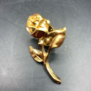 Gold Rose Brooch Pin